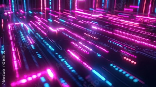 Fototapeta Neon Abstract Technology Background Design
