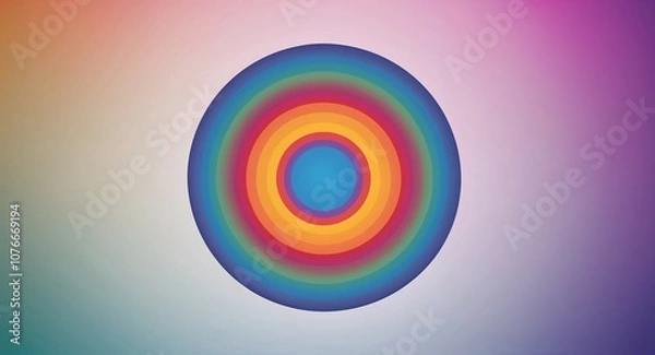 Fototapeta Circular rainbow hues blending with smooth gradient transitions