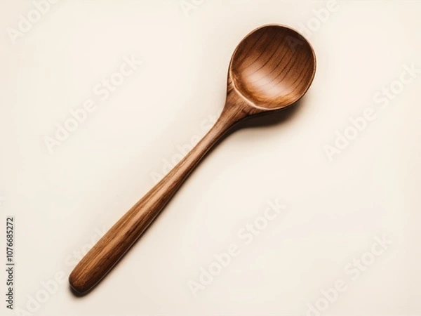 Obraz Wooden Spoon:  A rustic and elegant wooden spoon, crafted with care and ready to bring a touch of natural beauty to your kitchen or table. It is a symbol of simplicity and the joy of home cooking.  