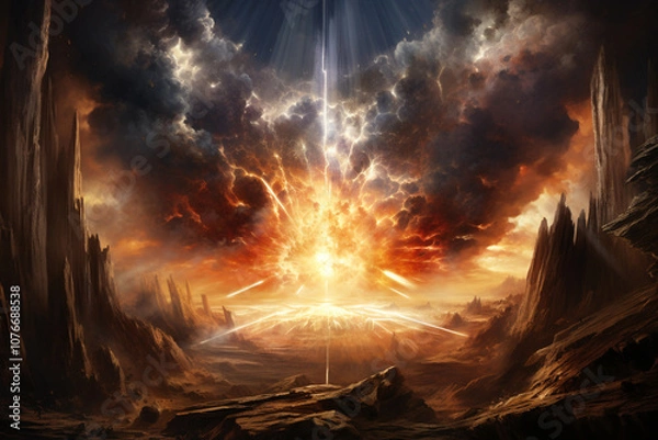 Obraz Amazing image of explosive volcano eruption