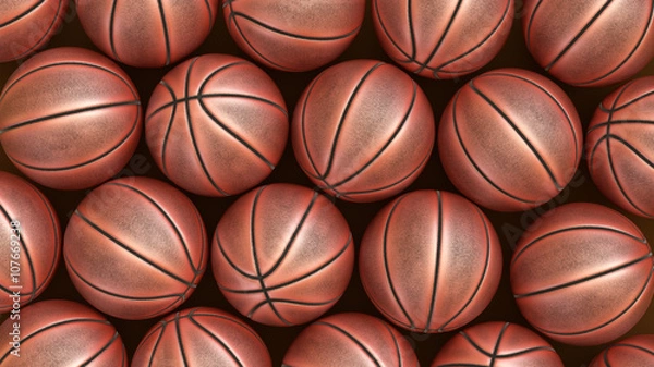 Fototapeta Basketballs background