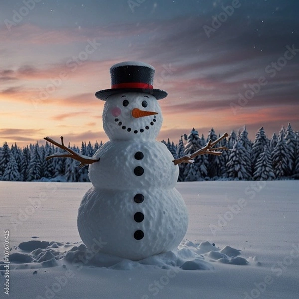 Obraz snowman in the snow