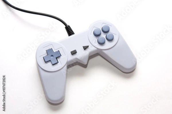 Obraz White game controller isolated on the white background