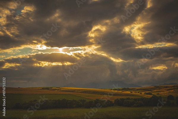 Obraz sunset over the mountains