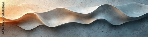 Obraz Abstract wavy forms in soft colors creating a tranquil atmosphere.