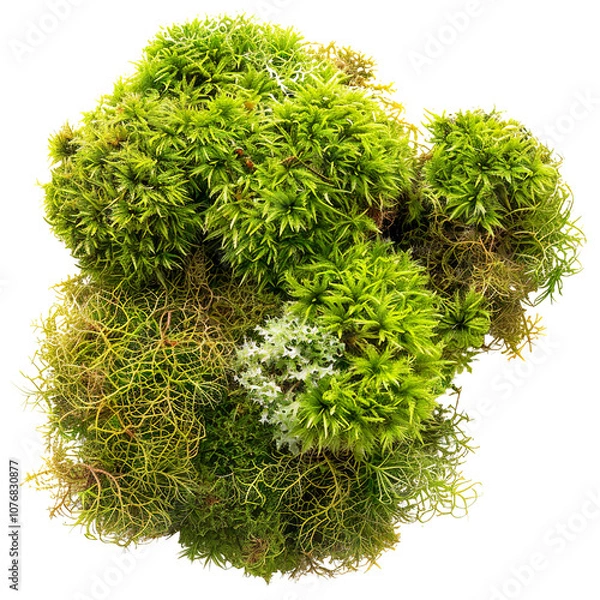 Fototapeta Green moss isolated on a transparent background