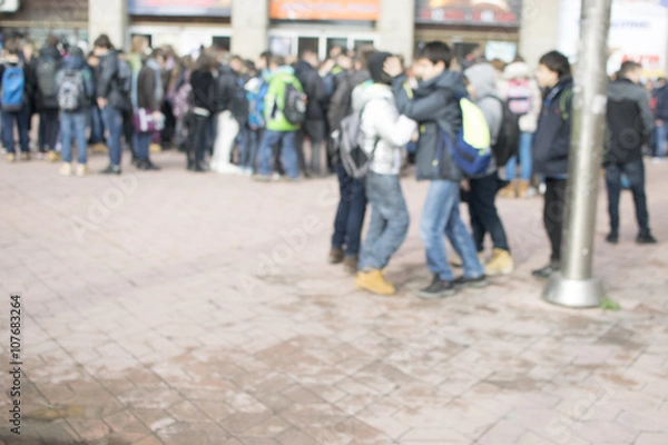Fototapeta Two Boys Fighting In School Playground