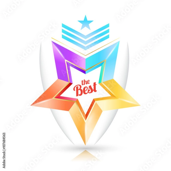 Fototapeta Star colour frame with the best. Vector illustration...