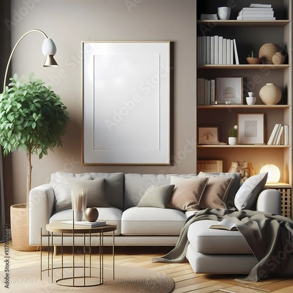 Obraz "Elegant Interior with Large Blank Frame"