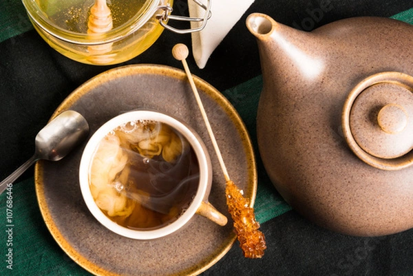 Obraz Hot tea with milk