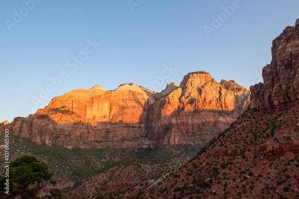 Obraz Zion National Park, mountain at sunrise