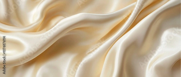 Obraz Soft cream silk fabric flowing smoothly