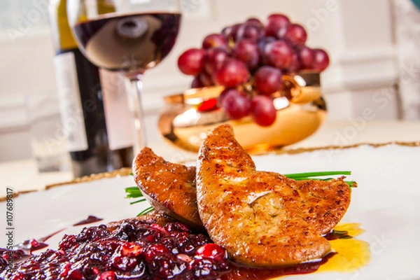 Obraz Foie gras with berries