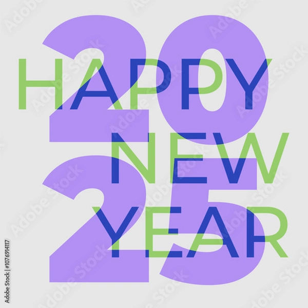 Fototapeta 2025 new year square poster