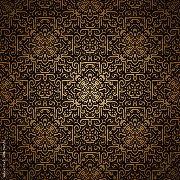 Obraz Vintage gold background, seamless pattern