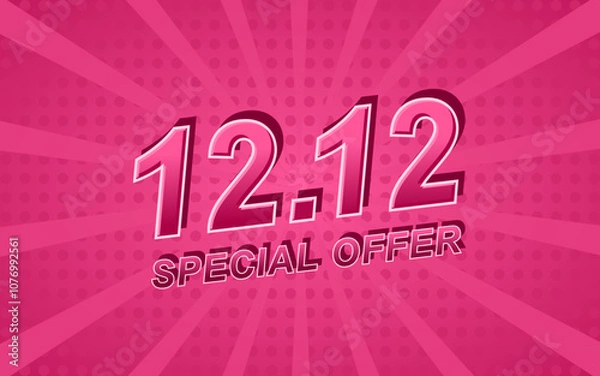 Obraz 12.12 Shopping Day Banner Template design special offer discount, Shopping day banner template. 12.12 Flash sale banner template design for web or social media. vector illustration.