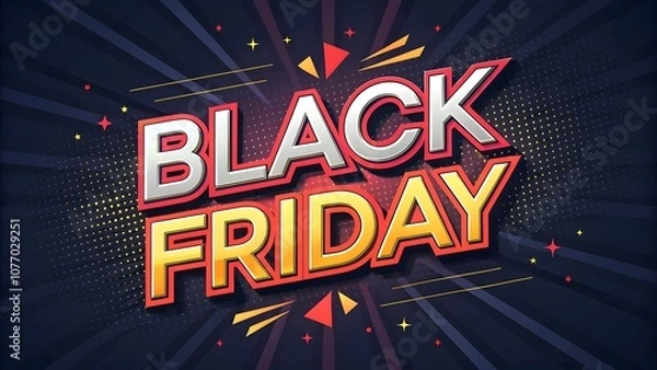 Fototapeta 3D Black friday sale sign text effect