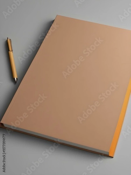 Fototapeta Book cover mock-up with a blank front page, ideal for authors or publishing designs