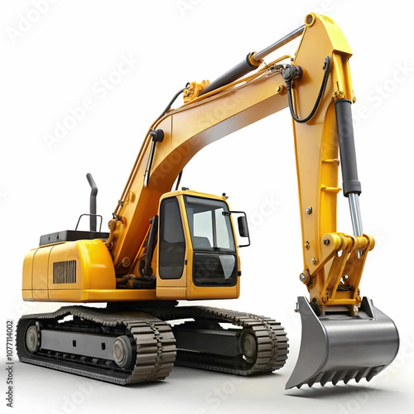 Obraz A track excavator showcased against a white background.