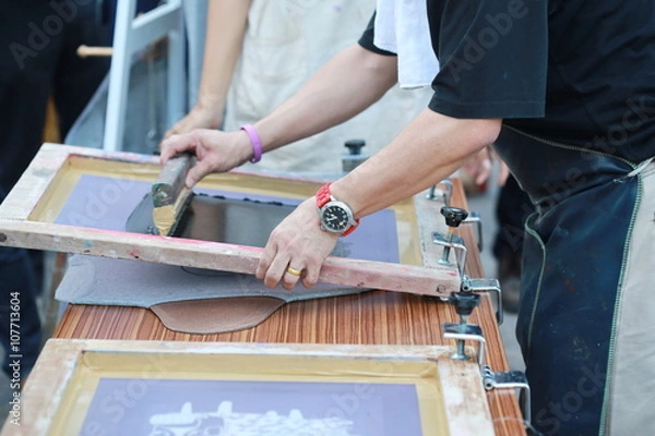 Obraz manual screen printing shirt