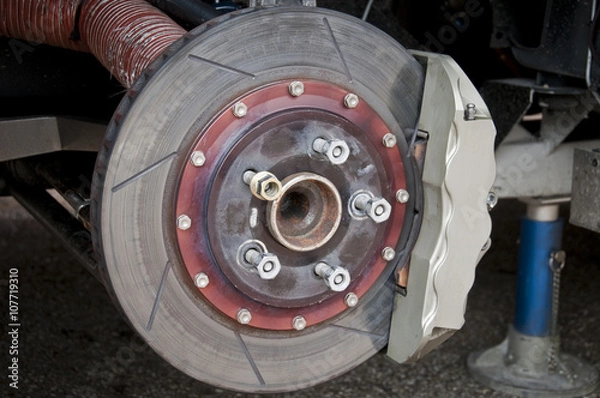 Obraz Hamulce samochodów wyścigowych