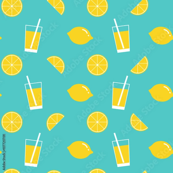Fototapeta cytryna i lemoniada tło wzór
