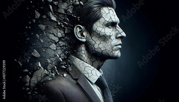 Obraz Creating a New Path in Business and Never Giving Up , New Technology , How to Make Money ,Smart , Cybersecurity , Superhero Businessman Facing Challenges ,Company Issues,  AI , 4K , Background