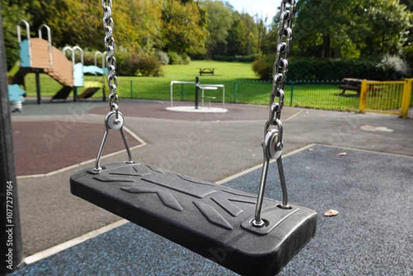 Obraz Empty Playground in the United Kingdom, detail, copy space
