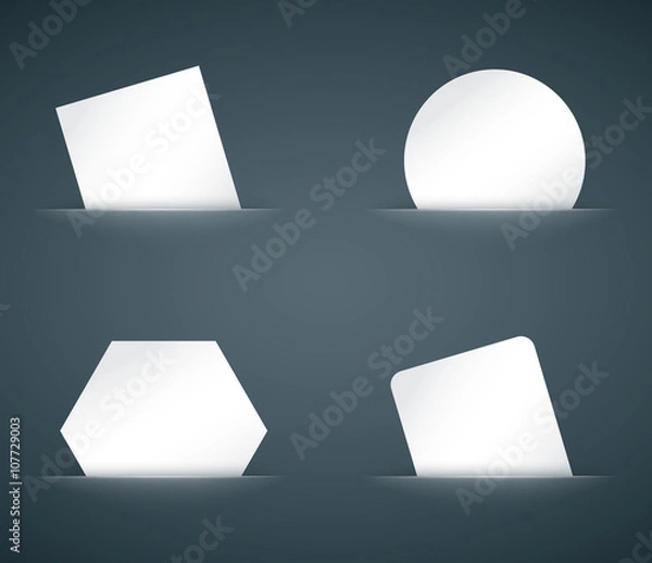 Fototapeta paper cards with different shape set