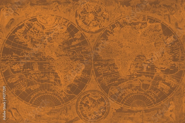 Fototapeta old leather pirate map