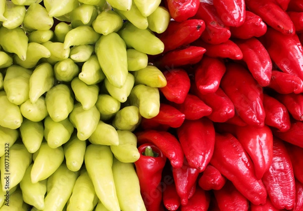 Obraz Red and green pepper.