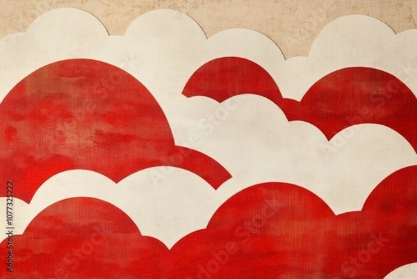 Fototapeta a minimal pattern of japanese washi paper, red.