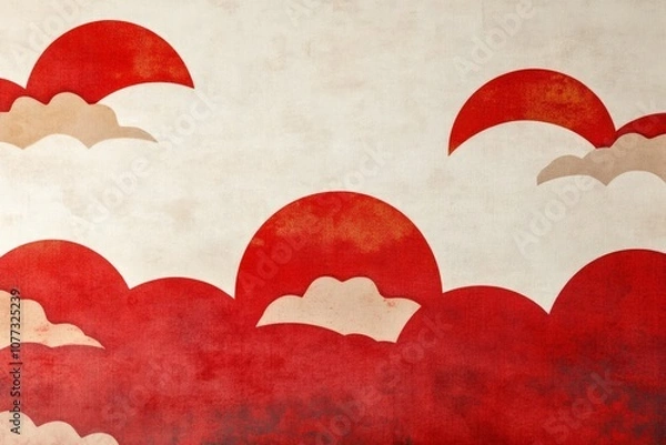 Fototapeta a minimal pattern of japanese washi paper, red.