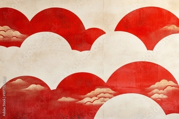 Fototapeta a minimal pattern of japanese washi paper, red.