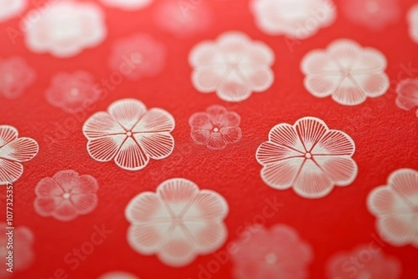 Fototapeta a minimal pattern of japanese washi paper, red.
