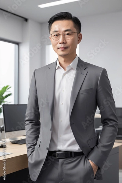 Obraz A portrait of a Chinese businessman with a confident look	
