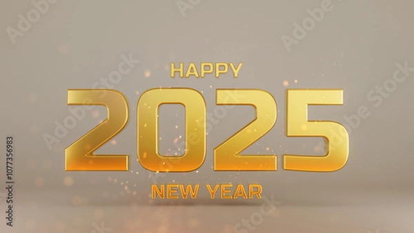 Obraz "3D Happy 2025 New Year Celebration