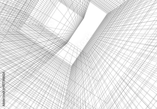 Fototapeta abstract architecture building vector drawing