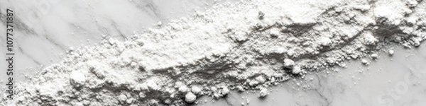 Fototapeta Snowy texture on marble surface, winter concept