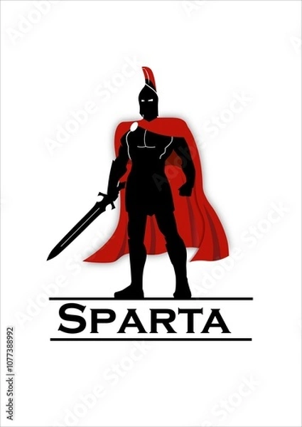 Obraz sparta warrior holds sword 