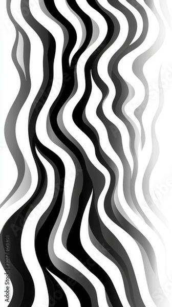 Fototapeta Abstract Black and White Wave Pattern