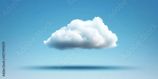 Fototapeta Serene abstract background with white cloud and soft blue sky, emphasizing minimalist design banner