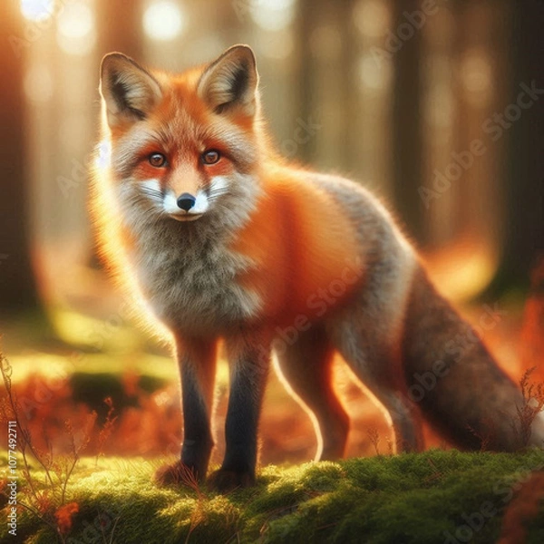 Obraz "Red fox staring intently"

