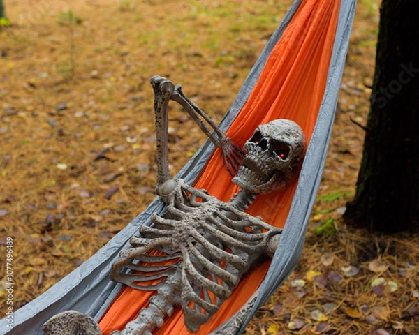 Obraz skeleton in hammock
