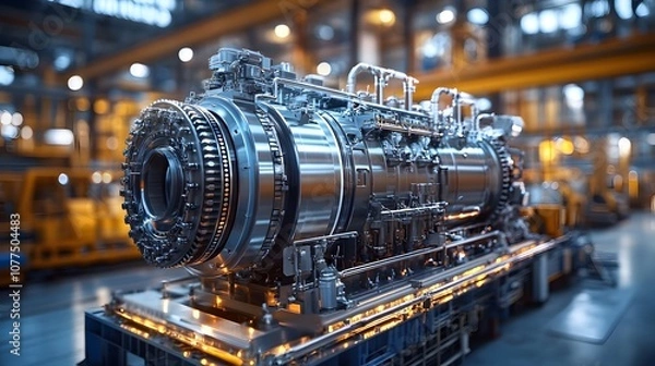 Fototapeta Industrial Engine Close-up