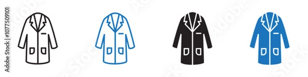 Fototapeta Lab coat icon Vector set outline