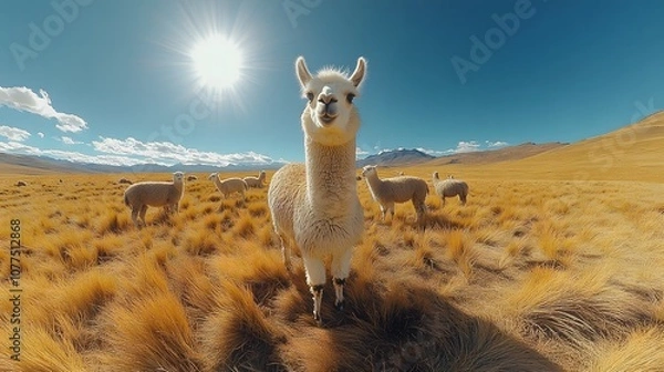 Fototapeta Alpaca in the Andes