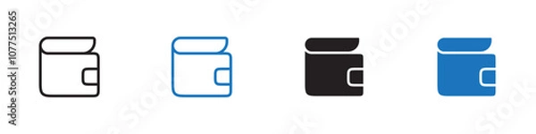 Fototapeta Wallet icon Vector set outline