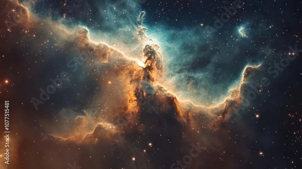 Obraz Nebula and galaxies in space. Abstract cosmos background