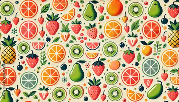 Fototapeta Fruit assortment pattern